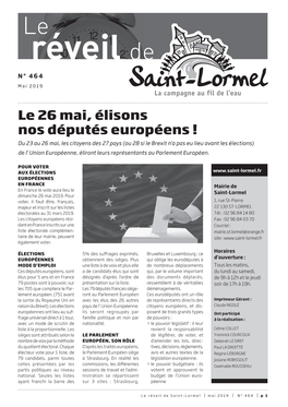 Le 26 Mai, Élisons Nos Députés Européens !