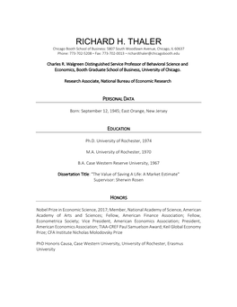 Richard H. Thaler