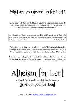 Atheism for Lent