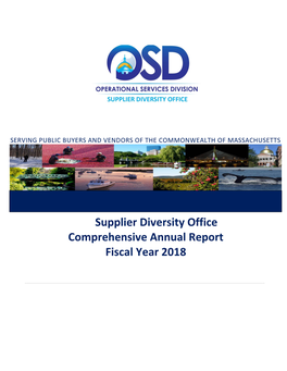 FY2018 Supplier Diversity Office Annual Report