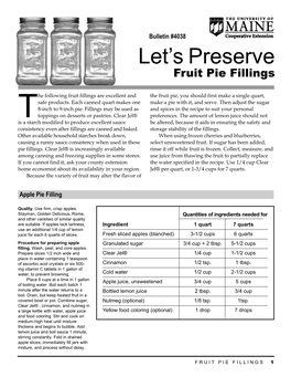 Bulletin #4038, Let's Preserve: Fruit Pie Fillings (PDF)