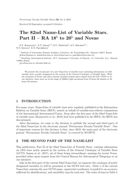 The 82Nd Name-List of Variable Stars. Part II – RA 18 to 20 and Novae