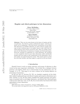 Arxiv:Math/0503389V1