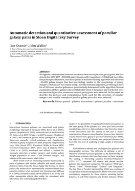 Automatic Detection and Quantitative Assessment of Peculiar Galaxy Pairs in Sloan Digital Sky Survey