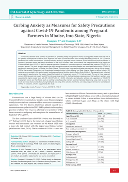 Curbing Anxiety As Measures for Safety Precautions Against Covid-19 Pandemic Among Pregnant Farmers in Mbaise, Imo State, Nigeri