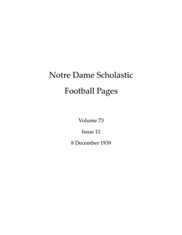 Notre Dame Scholastic Football Review