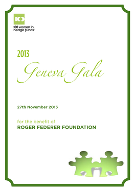 100 Women in Hedge Funds 2013 Geneva Gala Programme