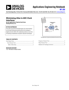 MT-200: Minimizing Jitter in ADC Clock Interfaces