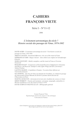 Cahiers François Viete