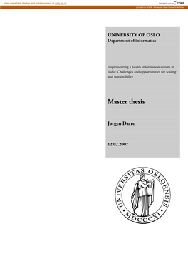 Master Thesis