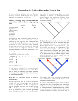 Dinosaur Practice Problem: Hints and an Example Tree