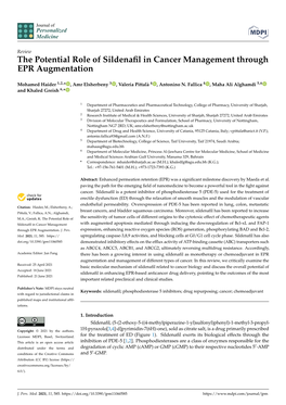 The Potential Role of Sildenafil in Cancer Management Through EPR Augmentation