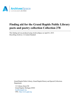 GRPL Poets & Poetry Collection