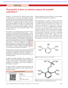 Fospropofol: Is There an Infusion Regimen for Propofol Equivalence?