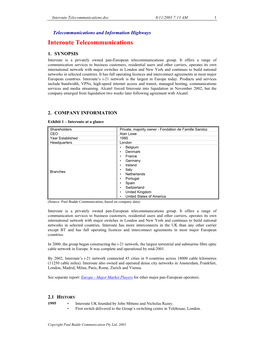 Interoute Telecommunications.Doc 8/11/2003 7:13 AM 1