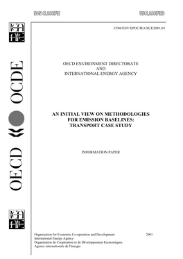 An Initial View on Methodologies for Emission Baselines: Transport Case Study