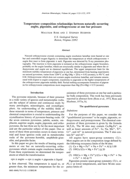 Temperature-Composition Relationships Between Naturally