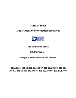 State of Texas Department of Information Resources