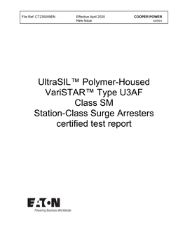 Ultrasil Polymer-Housed Varistar Type U3AF Class SM Station-Class