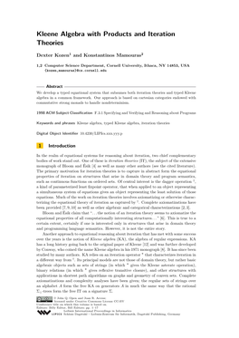 Kleene Algebra with Products and Iteration Theories