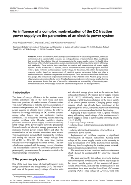 An Influence of a Complex Modernization of the DC Traction Power Supply on the Parameters of an Electric Power System