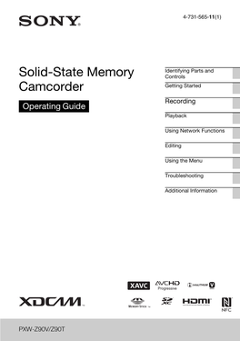 Solid-State Memory Camcorder” Operating Guide (2)