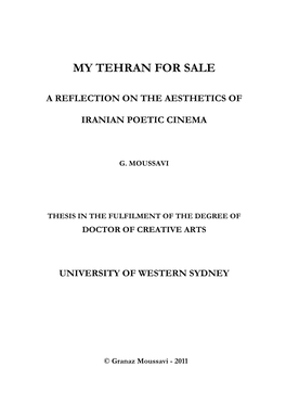 My Tehran for Sale