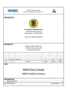 NSMV Phase 3 Design NSMV Stability Analysis