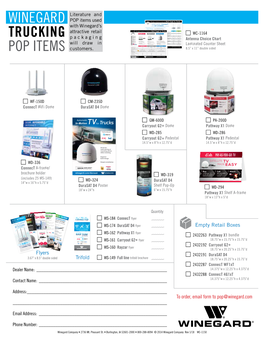 Winegard Trucking Pop Items