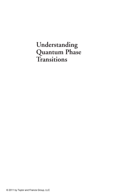 Understanding Quantum Phase Transitions