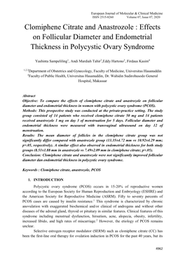 Effects on Follicular Diameter and Endometrial Thickness in Polycystic Ovary Syndrome