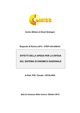 Rapporto Di Ricerca Ce.MI.S.S. S.T.E.P.I. AG-Gab-03