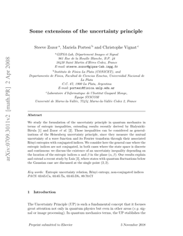 Some Extensions of the Uncertainty Principle