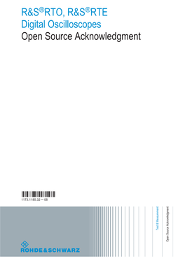 R&S RTO/RTE Open Source Acknowledgment