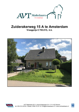 Zuiderakerweg 15 a Te Amsterdam