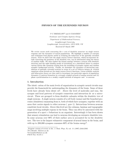 Physics of the Extended Neuron