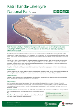 Kati Thanda-Lake Eyre National Park 1,348,837Ha