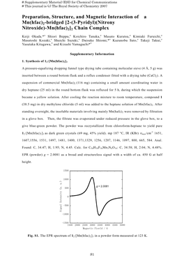 Preparation, Structure, and Magnetic Interaction of a Mn(Hfac)2-Bridged [2-(3-Pyridyl)(Nitrony Nitroxide)-Mn(Hfac)2]2 Chain Complex