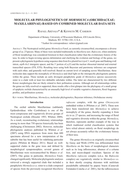 Orchidaceae: Maxillariinae) Based on Combined Molecular Data Sets