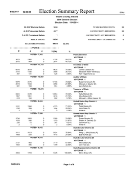 2014 General Election Summary Report