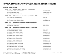 Cattle Section Results