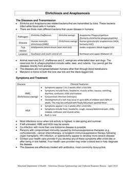 Ehrlichiosis and Anaplasmosis