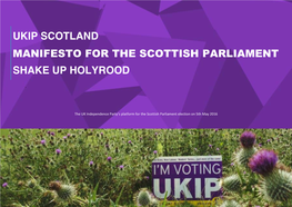 Manifesto for the Scottish Parliament Shake up Holyrood