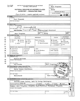 West Virginia COUNTY: NATIONAL REGISTER of HISTORIC PLACES Hardy