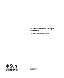 Sun Network 10Gbe Switch 72P Program Documentation