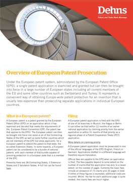 Overview of European Patent Prosecution