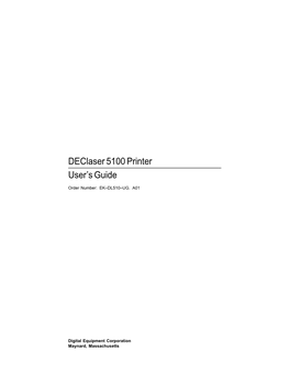 Declaser 5100 Printer User's Guide