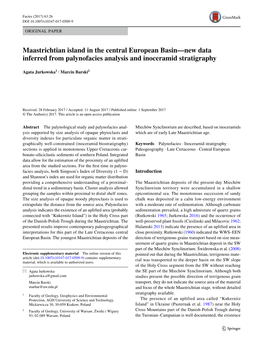 Maastrichtian Island in the Central European Basin—New Data Inferred from Palynofacies Analysis and Inoceramid Stratigraphy