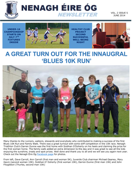 Blues 10K Run’ Sunday June 15Th