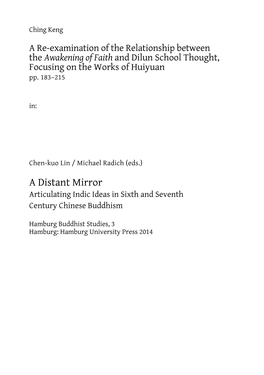 A Distant Mirror. Articulating Indic Ideas in Sixth and Seventh Century